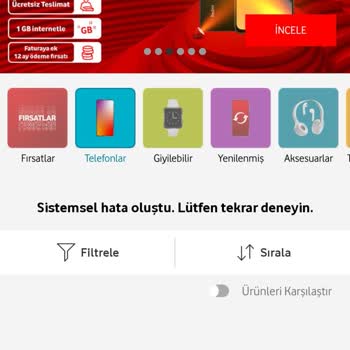Vodafone Yanımda Sistemsel Hata Oluşuyor