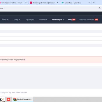 Trendyol Yemek Dükkan Açılışı Yapmak İstiyorum Yapamıyorum