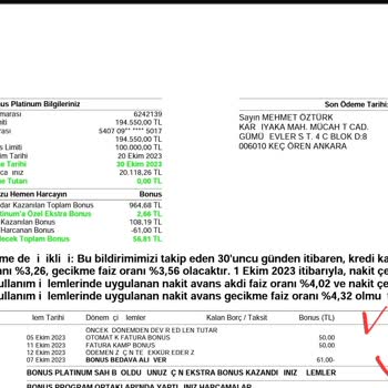 Garanti Bonus Kartı Borcuma İtiraz