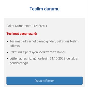 0539 100 28 96 Yurtiçi Ve PTT Kargo Adına Sahte Mesaj Atıyor!