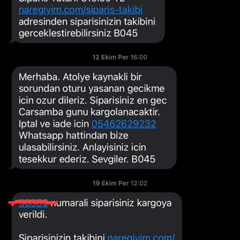 Nare Giyim Ürün Teslimat Sorunu