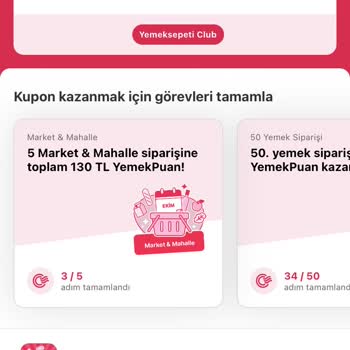 Yemeksepeti Club Puan Vermiyor
