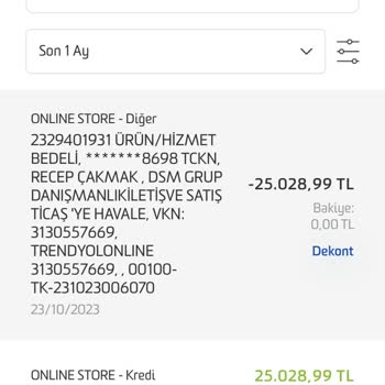 Trendyol Fibabanka'dan Çektiğim Kredi İadesini Gerçekleştirmiyor