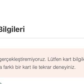 Yemeksepeti Kartımı Kabul Etmiyor.