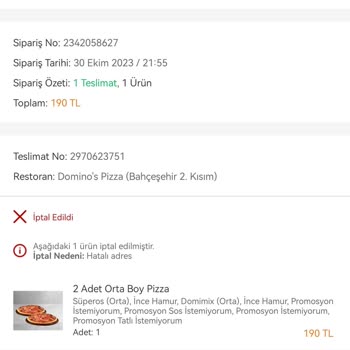 Trendyol Yemek İptal Siparişimin İade Ödemesi Yapılmadı.
