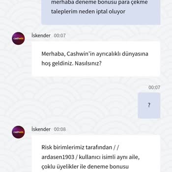 Cashwin Deneme Bonusunu Ödemedi