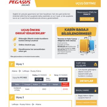 Pegasus Yanlış Bilgi Vererek Bize Bilet Sattı
