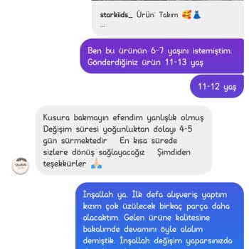 Starkiids_ Hatalı Ürün Gönderimi