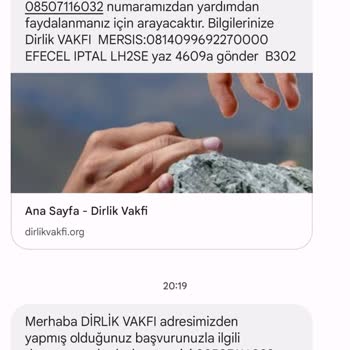 Dirlik Vakfı (Burs Başvuru) Beni Aradılar Ve Bilgilerimi Aldılar