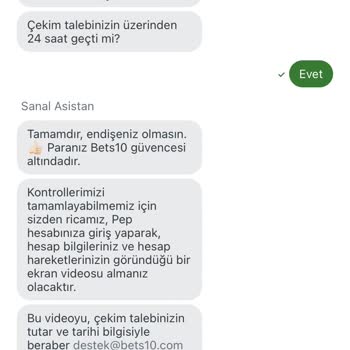 Bets10 Para Çekmede Sıkıntı Yaşıyorum