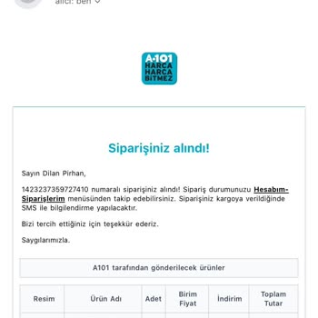 A101 Online Alışveriş Kargo Süresi