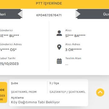 PTT Kargo Teslim Edilmeyen Kargo