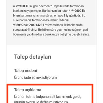 Hepsiburada Ürün Stokta Olmasına Rağmen Değişim Yapılmıyor