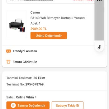 Trendyol Ürünün Tarafıma Ulaştırılması