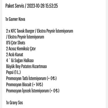 KFC Siparişim Üç Gün Oldu Gelmedi