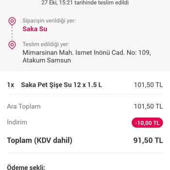 Yemeksepeti Teslim Edilemeyen Sipariş