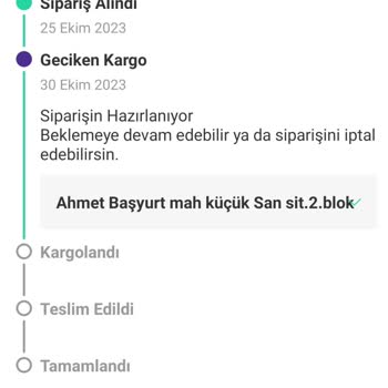 Dolap Uygulamasından Siparişimiz Gönderilmedi!