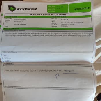 Monster Notebook Bilgisayar Açıldıktan Bir Süre Sonra Kapanıyor.