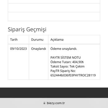 Biezy Butik Gelmeyen Ürünün İptal Edilememesi