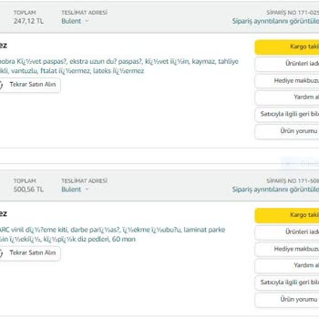 Amazon Ürünlerim Teslim Edilmedi Ve Para İadesi De Halen Yapılmadı.