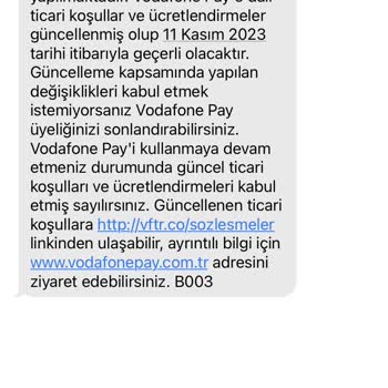 Vodafone Paykart Ücretlendirme Sözleşmesi Nedeniyle Hesabımı Silme