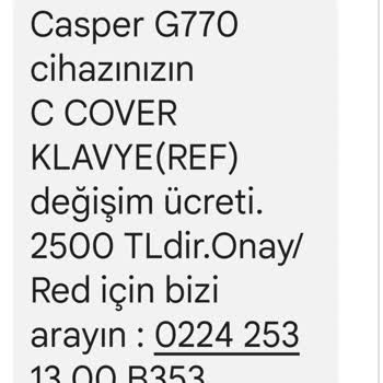 Casper Excalibur G770'in 1 Tuşu 4000 TL