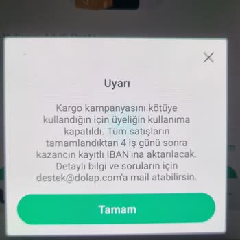 Dolap Hesabımın Ani Bir Şekilde Hiçbir Uyarı Vermeden Kapatılması