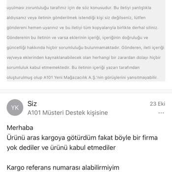 A101 İnternet Sitesinden Aldığım Stanley Marka Termosun Bozuk Çıkması
