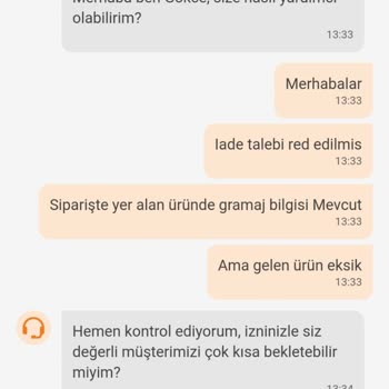 Trendyol Yemek / Zurna Mix İçerenköy Eksik Ürün Gönderimi Ve Aldatmaca