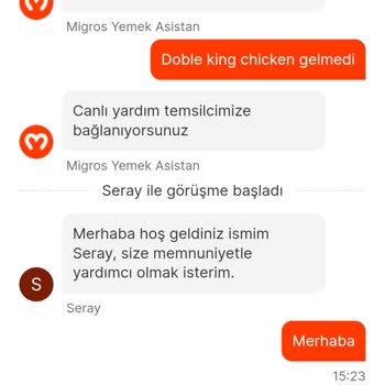 Migros Yemek Eksik Gelen Sipariş
