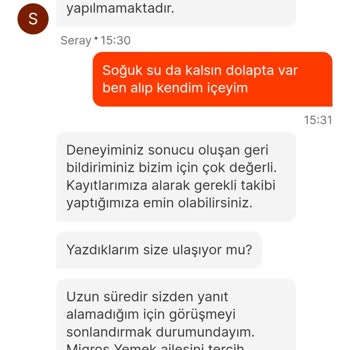 Migros Yemek Eksik Gelen Sipariş