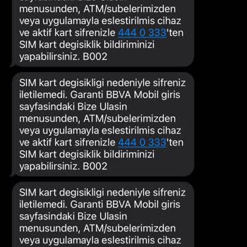 Garanti BBVA Sim Kart Blokesi