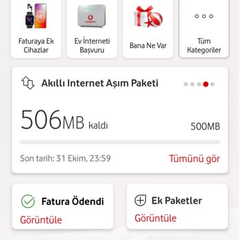 Vodafone İnternetim Varken Aşım Paketi Yükledi