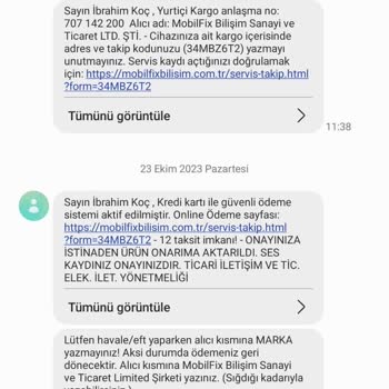 Mobilfix Bilişim İphone Servisi Hakkında Şikayet