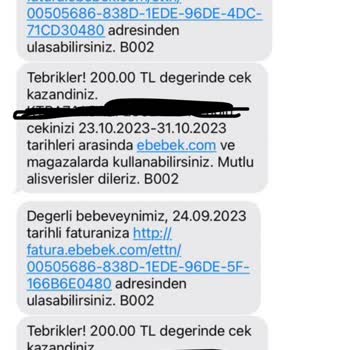 ebebek Hediye Çeki Kullanılmıyor