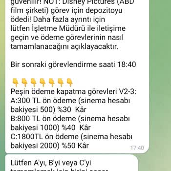 Telegram Disney Picture Görev Grubu Hakkında Şikayet