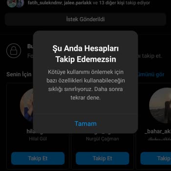 Instagram Kimseyi Takip Edememe