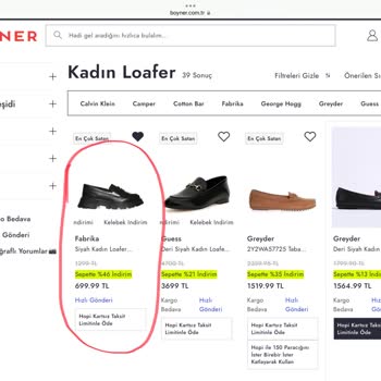 Boyner Ürün Fiyatı Ve Sepetteki Fiyat Farklı.