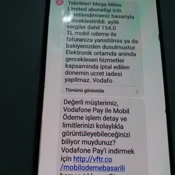 Vodafone Pay 154 TL Ücretli Üyelik