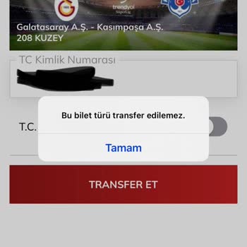 Passolig Bu Bilet Türü Devredilemez Hatası