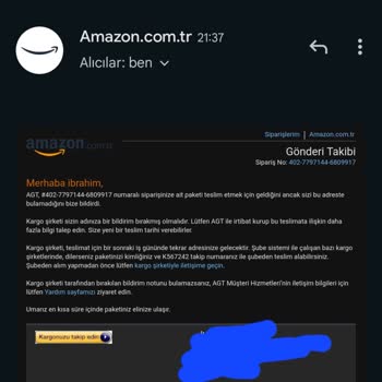 Amazon AGT Kurye İle Yaşadığım Kargo Sorunu