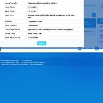 Yapı Kredi Bankası SWİFT Para Transferi