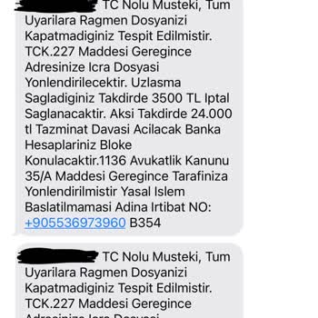 Global Satış Hukuk Bürosu Tarafından İcra Takibi Mesajı