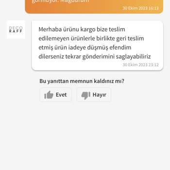 Aras Kargo İptal Edilemeyen Sipariş Hk.