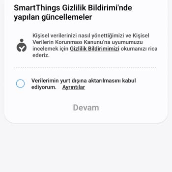 Samsung Klima Smartthings Uygulama Veri Aktarma Zorunluluğu