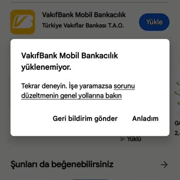 VakıfBank Mobil Bankacılığı Telefona İndirememe Sorunu