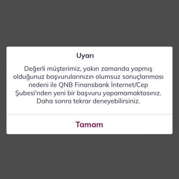 QNB Finansbank Kredi Başvurusunun Reddi