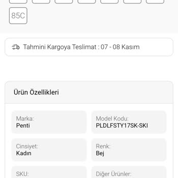 Penti Sipariş Ettiğim Ürün