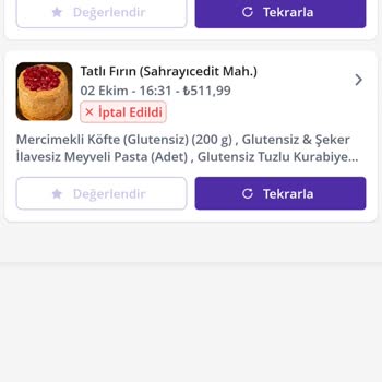 GetirYemek Siparişimi İmha Etmişler