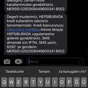 Hepsiburada Alışveriş Kredisiyle Sipariş Sorunu